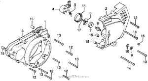 CJ360 Крышка картера левая