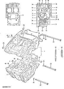 GSX400 Картер двигателя