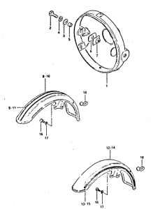 GSX400 Headlamp housing - front fender