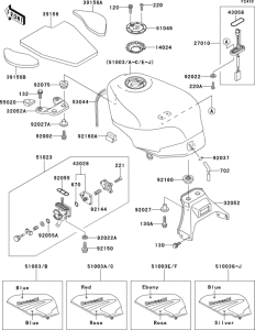 ZX600 Fuel tank(1 / 2)(zx600-d2 / d2a)