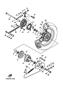 TTR90N Rear wheel complete assy