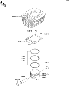 BN125 Цилиндр и поршни