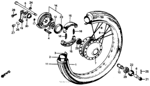 C70 Front wheel + front brake panel