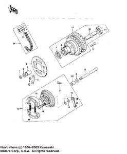 KD80 Rear hub / brake