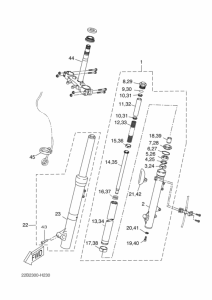 WR125X Вилка передней оси