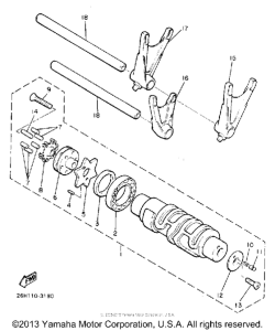 XVZ13DD Shift cam-fork