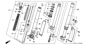 CR250R Вилка передней оси