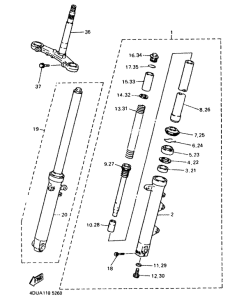 XJ600S Передняя вилка