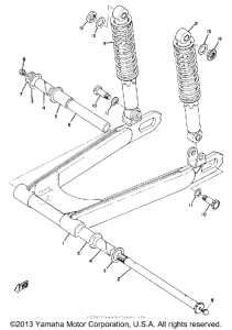 TR2B Swing arm-rear shocks