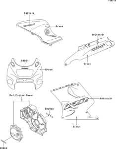 ZX1100 Decals(green)(zx1100-d5)