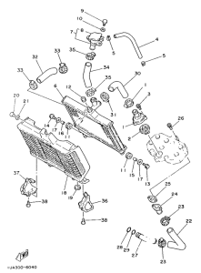 RD350LC (37KW) Radiator. hose