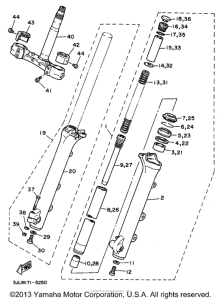 XV1100GC Передняя вилка