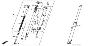 VT1100C Вилка передней оси