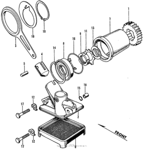 CL450 Oil pump + oil filter