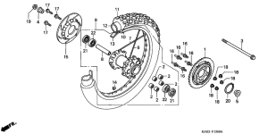 CRM125R Rear wheel complete assy