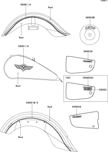 VN1500 Decals(red)(vn1500-e6)