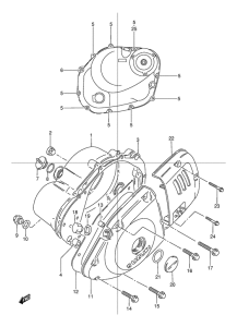 TU125 Crankcase cover ass`y  (v