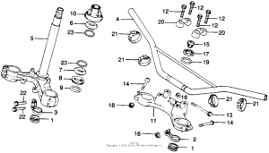 MR250 Handlebar + top bridge + steering stem