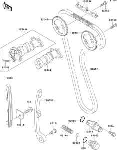 KLX300R Распред вал