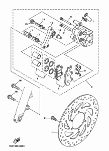 YBR250 Передний суппорт