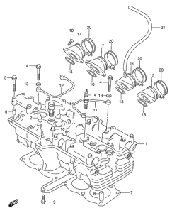 GSX400 Головка цилиндров