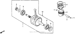 XR250 Piston + crankshaft