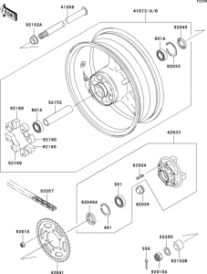 ZX636 Задняя ступица колеса