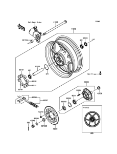 ZR800 Задняя ступица колеса