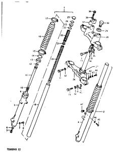 TS50 Вилка передней оси