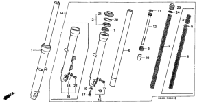 CB250 Вилка передней оси
