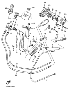 XVZ13TD Steering handle. cable