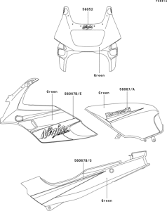 EX500 Decals(green)(d6f)