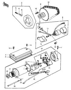 KZ440 Starter motor / starter clutch