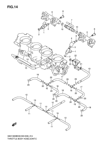 GSX1300BK Throttle body hose / joint