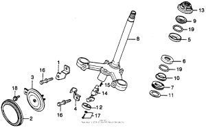 CB400 Steering stem + horn