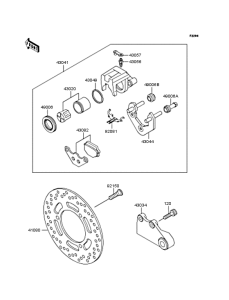 EX250 Задний тормоз