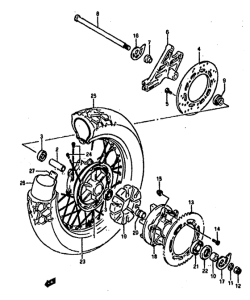 DR800 Rear wheel complete assy