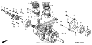 CMX250C Коленчатый вал и поршни
