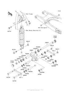 KL650 Задняя подвеска