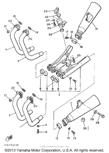 XJ700NC Выхлопная система