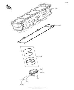 ZX1000 Цилиндр и поршни