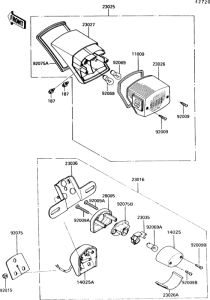 VN750 Задний фонарь