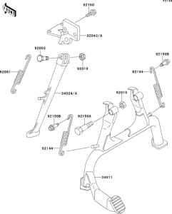 ZX1100 Подножка