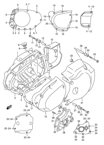 VL1500 Crankcase cover ass`y  (v