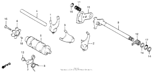 XR185 Shift drum + shift fork