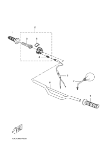 DT50R Steering handle & cable