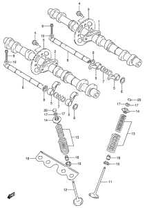 GSX600 Распределительный вал  /  клапана