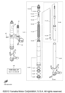 YZF-R1 Передняя вилка