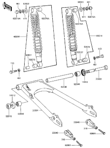 KZ440 Swing arm / shock absorbers