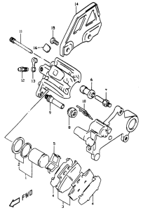 DR350 Задний суппорт